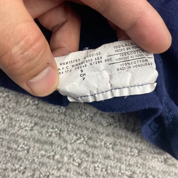 Champion Shirt Women Small S Navy Blue Long Sleeve Spell Out Graphic T-Shirt - Picture 7 of 11